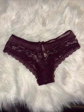 NWT Victoria's Secret purple maroon Lace cheeky Panty M